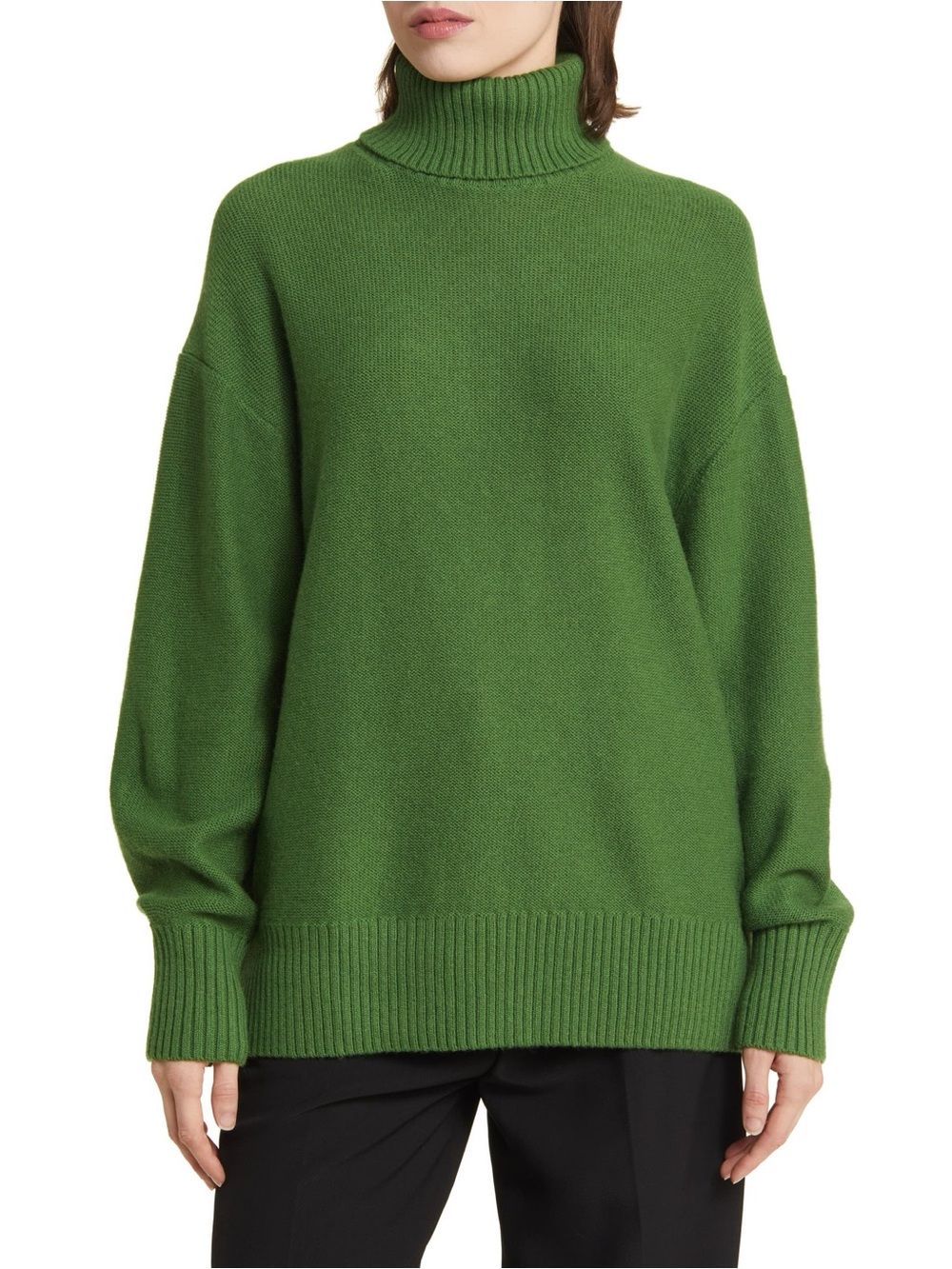 COS Oversize Wool Turtleneck Sweater Emerald Green Sz Medium